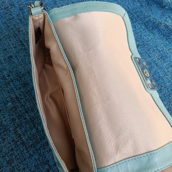 Coach Clutch, Blue, Kristen Signature OP Art Wristlet - Picture 6 of 14